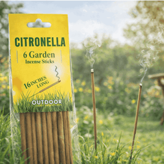 16inch long Pk of 6pc Garden incense sticks | citronella sticks | Extra long incense | Home fragrance | Outdoor incense | Less smoke | Long burn |
