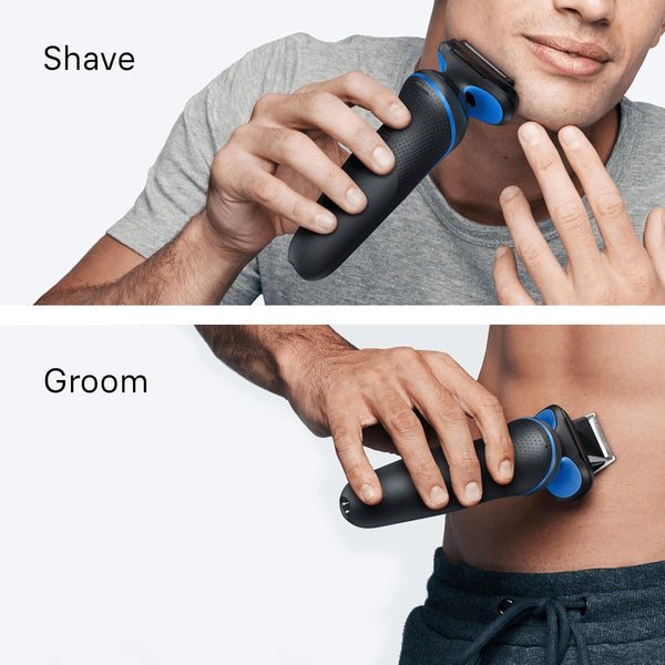Braun Series 5 Electric Shaver, Wet & Dry Foil Razor for Men with Body Groomer Attachment, Cordless, up to 50 Min, 100 Percent Waterproof, 52-B1600S, Blue