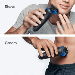 Braun Series 5 Electric Shaver, Wet & Dry Foil Razor for Men with Body Groomer Attachment, Cordless, up to 50 Min, 100 Percent Waterproof, 52-B1600S, Blue