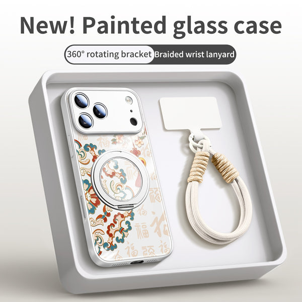 Phone Case - for Iphone 17 Pro Max Case with Rotating Lens Cover Full Protection Glass Back High End Design for Men Women