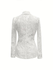 Elegant Semi-Sheer Spring And Summer Blazer with Lining for Women
