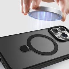 TECH SENSE Magnetic Case for iPhone with Stand, Compatible with MagSafe, Foldable Stand, Full Camera Lens Protection, Scratch-Resistant Translucent Matte Shockproof Phone Cover