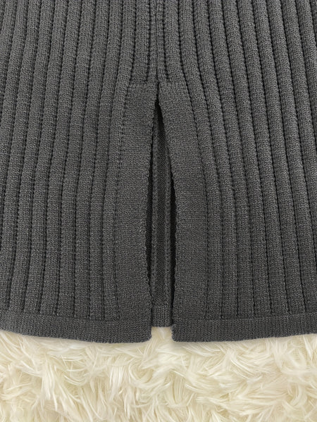 High Neck Pullover Skirt Split Two-Piece Color Block Contrast Thick Long Sleeve Sweater Set, Winter Wardrobe, Elegant Style, Color Block Design, Thick Fabric, Pullover Top, Long Sleeve Skirt, Women'S Fashion, Office Wear