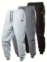 3pcs 3-Pc Men'S Autumn And Winter Sports Casual Pants, Men'S Autumn And Winter Warm Casual Pants, Men'S Autumn And Winter Running Pants, Autumn And Winter Outdoor Pants, Jogging Outdoor Sports Pants Warm And Thickened, Great Gift