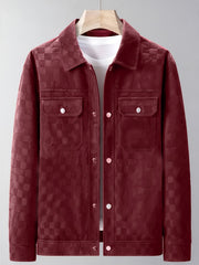 Men's Collared Shirt Thin Jacket Coat Casual Versatile Trendy High-End Workwear Top Checkered Spring/Autumn Shirt Jacket No Lining