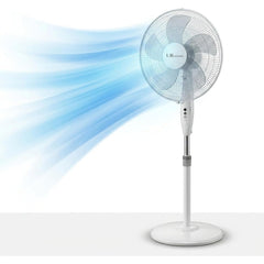 16 Inch Pedestal Fan with Oscillation, 3 Speed Settings, Adjustable Height & Tilt, Floor Standing Fan for Home & Office