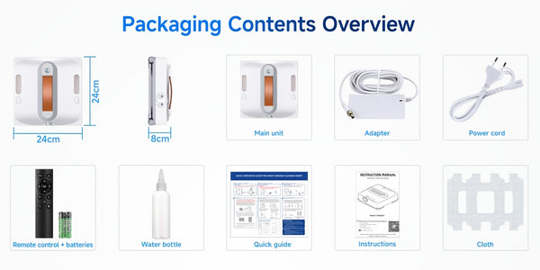 Lubluelu Auto Window Cleaning Robot | Upgraded 4 Water Spray & 8-Layer Safety Protection System, 7500KPa Suction Power, Anti-Falling and Edge Detection Sensors, Remote Control, Rechargeable Battery, For High-Rise Windows, Tiles and Glass