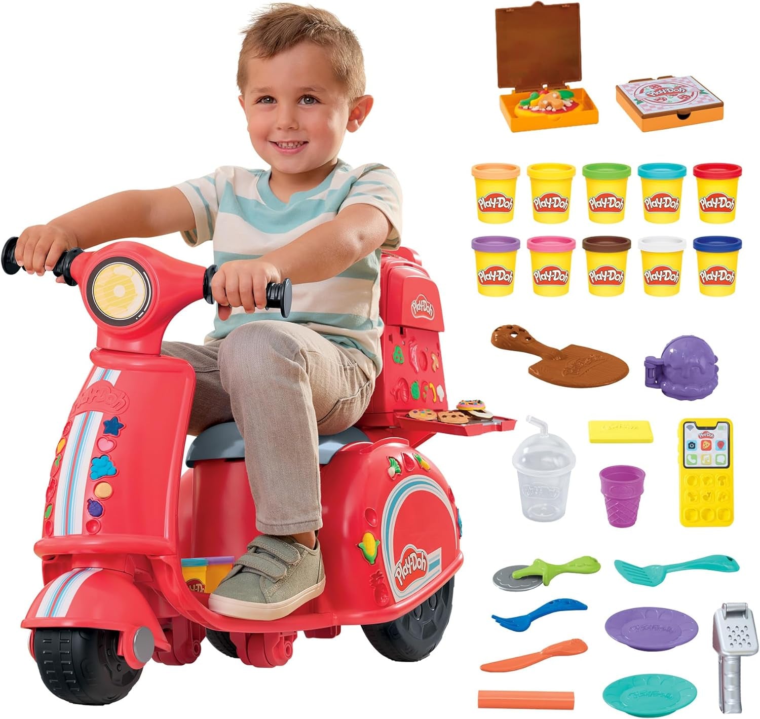 Play-Doh Rainbow Swirl Ice Cream Playset for Toddlers, Non-Toxic Modelling Compound Set, Crafts for Kids, Creative Toys for 3+ Year Olds