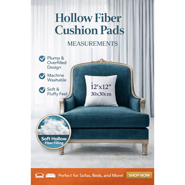 Square Cushion Pads Deep Fill Inner Insert Hollowfiber Filled Cushions