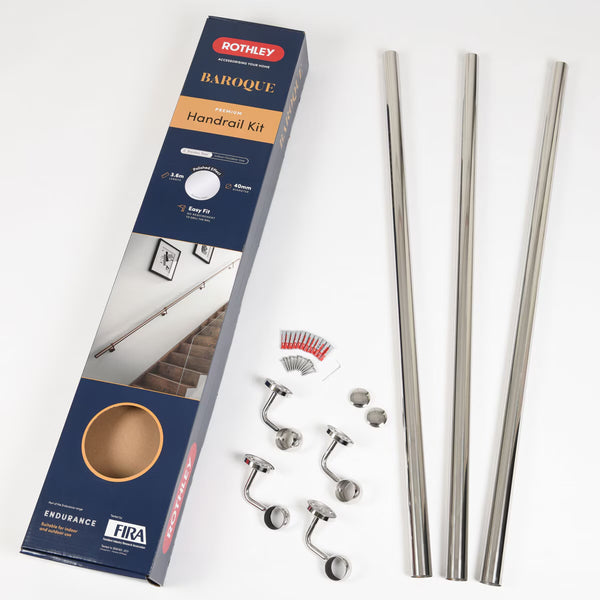 Rothley Stainless Steel Hand Rail Kit, 3.6M - Available in 3 Finishes