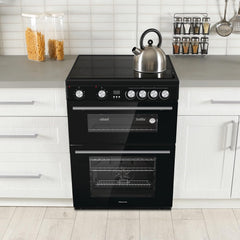 Hisense HDE3211BBUK 60Cm Electric Cooker with Ceramic Hob-Black , a Rated Double Oven