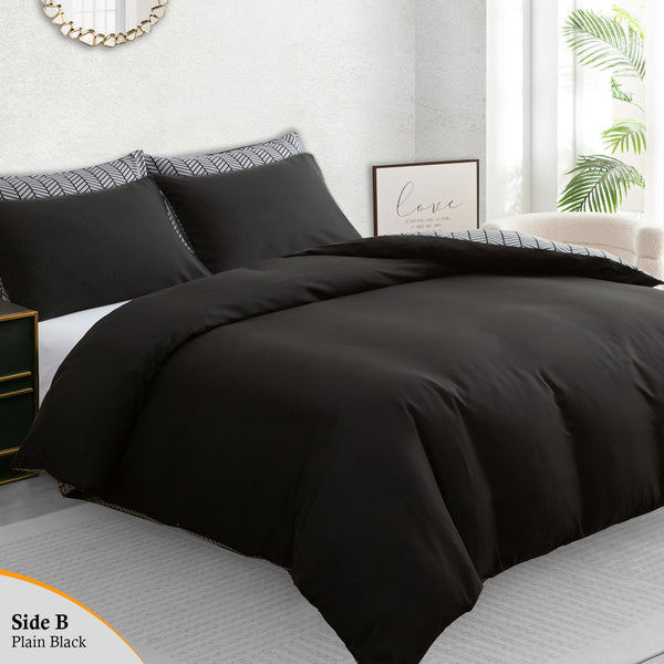Luxury Reversible Duvet Cover Set with Matching Pillowcases – Single, Double, King & Super King Sizes – Soft Breathable Microfiber Bedding Set UK – Brick Pattern