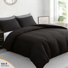 Luxury Reversible Duvet Cover Set with Matching Pillowcases – Single, Double, King & Super King Sizes – Soft Breathable Microfiber Bedding Set UK – Brick Pattern