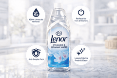 2 x Lenor Steamer & IRONING Water - 1 x SPRING AWAKENING, 1 x SUMMER BREEZE, Fabric Care Liquid for Steam Irons, Garment Steamers & Clothing Refreshing