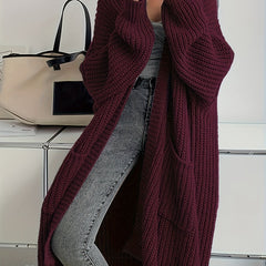 Women'S Y2K Cardigan - Long Flowy Open Front Sweater with Pockets, All-Season Layering Piece for Casual & Formal Outfits