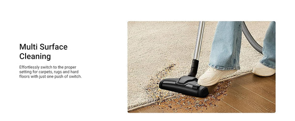 Midea Eureka Apollo Bagless Canister Vacuum Cleaner, Lightweight Cylinder Vacuum Cleaner with 800W Motor & Single Cyclone System, 2.2L Dust Container, Suitable for Carpets, Hard Floors & Pet Hair Cleanup, Green