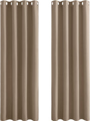 PONY DANCE Grey Blackout Thermal Insulated Curtains for Bedroom, 46 X 54 Inch Short Eyelet Curtains & Drapes, Soft Black Out 2 Panels for Window Living Room/Kitchen
