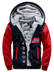 Men'S Cozy Fleece Hoodie, Stylish Color-Blocked Jacket for Autumn And Winter