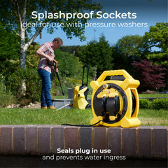 Masterplug 20M Weatherproof Cable Reel with 2 X IP54 Sockets
