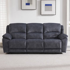 Belagio Blue Fabric Power Recliner 3 Seater Sofa