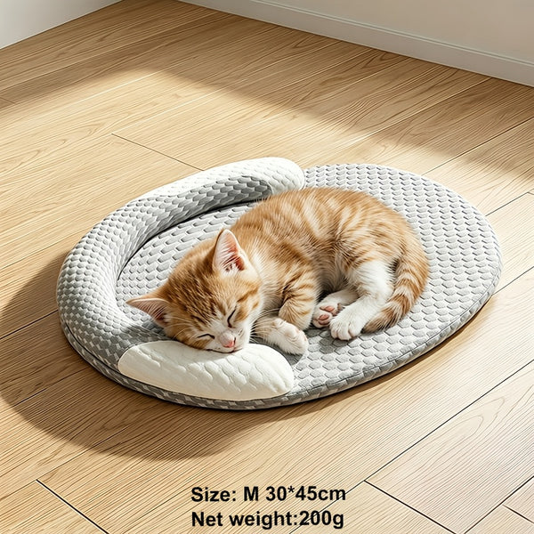 Orthopedic Cooling Dog Bed, Breathable Summer Pet Bed with Raised Edge, Soft Washable Dog Bed Mat for Small to Medium Dogs And Cats, Non-Slip Pet Mat for All-Season Use