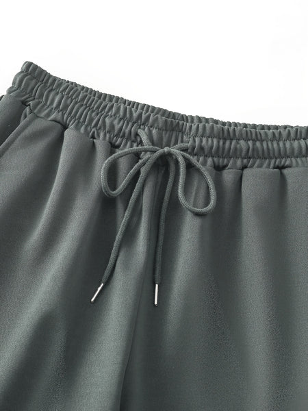 3pcs Women's Solid Color Oversized Jogger Pants with Elastic Drawstring Waist - Loose-Fit Polyester Track Pants Suitable for,, & Casual Attire - Machine Washable Casual Wear (Year-Round)