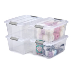 IRIS OHYAMA 15L Storage Box with Lid - 4 Pack