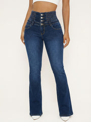 Rayon High Waist Tummy Control Stretch Flared Pants