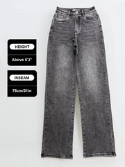 【Tall】KatchMe Women's Wide Leg Jeans - Mid Rise Relaxed Fit Denim Pants, Soft Stretch Comfortable Trousers for Fall & Winter, Streetwear Casual Bottoms