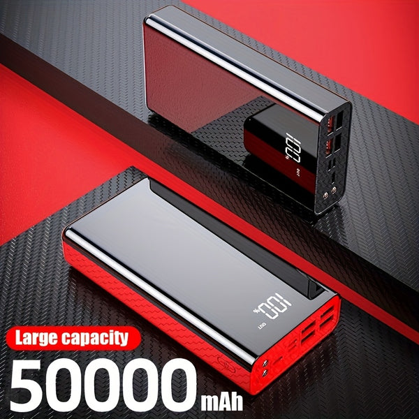 50000Mah Large Capacity Fast Charging Power Bank, LED Power Display, Type-C Bidirectional Fast Charging, Five Outputs, Two Inputs, Suitable for Charging for Iphone/ for Samsung/Android Electronic Devices, Outdoor Portable Emergency Power Backup Battery Pa
