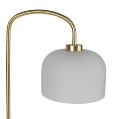 Victoria - Satin Brass Floor Lamp with Frosted Glass Shade