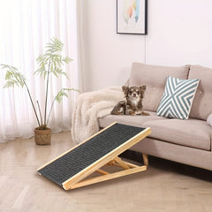Adjustable Height Dog Ramp with Non-Slip Surface & Sturdy A-Frame Design - Foldable Pet Stairs with Soft Cushioned Steps, Portable Ramp for Beds, Sofas, Cars - Ideal for Small & Large Dogs, Elderly Pets, Dachshunds, Poodles, Labrador Retrievers - Du