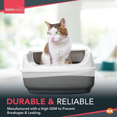10/120pcs Extra Large Cat Litter Tray Liners (56x70cm) | Durable Disposable Cat Litter Bags XL for Mess-Free Cleaning | Hygienic Cat Tray Protectors for Kittens & Large Cats | Easy-Clean Pet Waste Solution