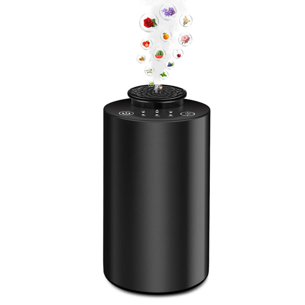 Hydrocarbon-free essential oil diffuser - Wireless aromatherapy diffuser - Car aroma diffuser with timer function and 3 spray modes - Black aluminum alloy material