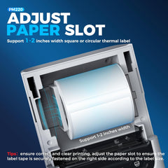 Nelko PM220 Bluetooth Thermal Label Printer, 2 Inch Portable Label Maker Machine for Ios & Android Phone, Sticker Printer for Clothing, Retail, Address, Barcode, Home, with 1 Roll 40X30Mm（White）