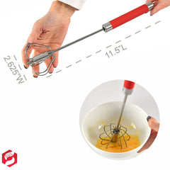 SUL Egg Whisk, Hand Push Whisk Blender, Egg Beater, Milk Frother, Rotating Push Mixer Stirrer for Whisking, Beating, Stirring