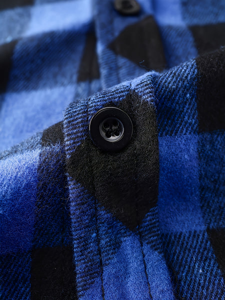 2pcs Men's New York Fashion Trendy Plaid Shirt Hoodie, Plaid Pullover Sweatshirt Flannel Hoodie