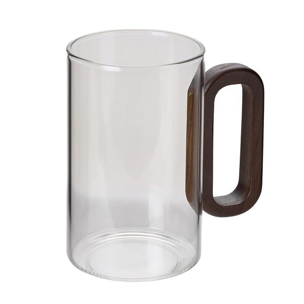 4pcs 360Ml Wooden-Handled High Borosilicate Glass Cup, Transparent And Heat-Resistant, Suitable for Home Use, Vintage Wooden Handle Tea/Coffee Cup Set, Breakfast Milk Cup, Juice/Drink Cup