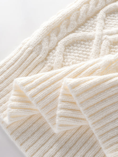 2025 Winter American Stand-Up Collar Half-Zip Knit Aran Sweater Mr. Pony Knitwear Pullover Card