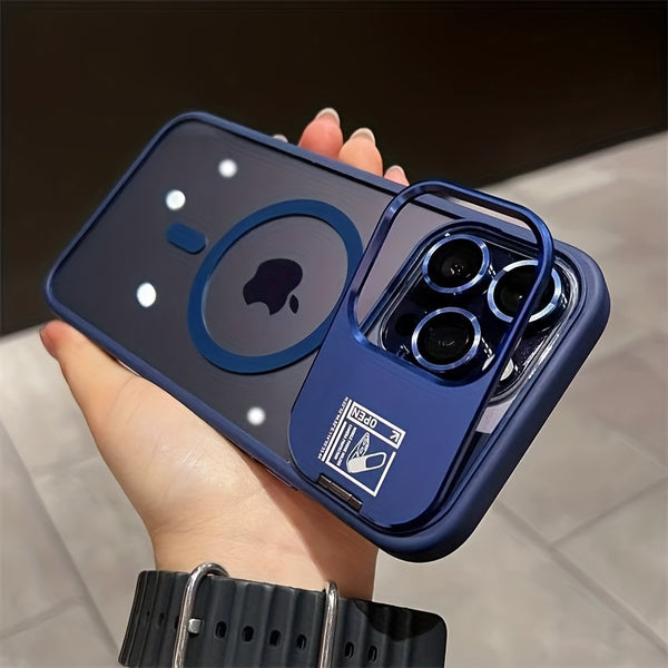 Phone Case: Magnetic Foldable Invisible Bracket Phone Case with Lens Protection Film for iPhone 17 16 15 14 13 12 11 Pro Max 17Air Wireless Charging Cover Fall Resistant Protective Case