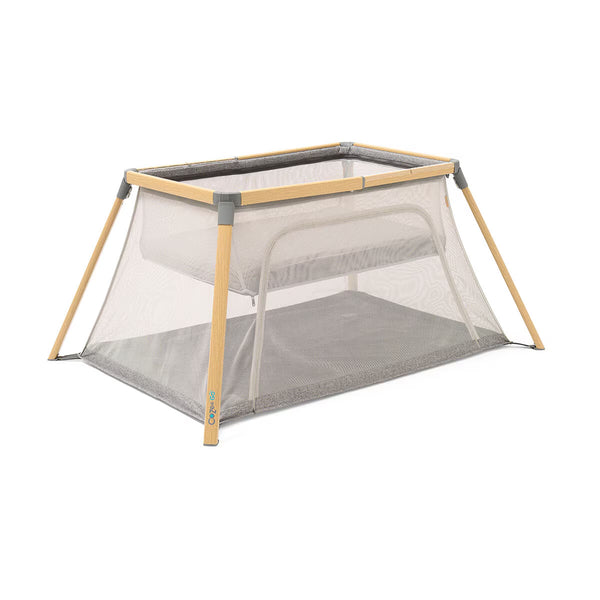 Tutti Bambini Cozee Go Day & Night Travel Cot Bundle, Oak & Charcoal