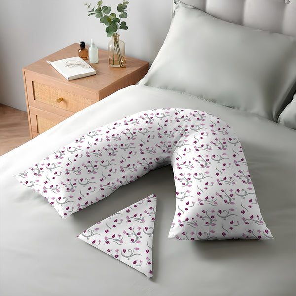 Printed V Pillow Cases Covers Easy Care Head Back Neck Maternity Support74x34cm