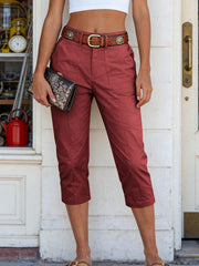 Women'S High-Waisted Straight-Leg Cropped Casual Pants | Side-Pocket Design, Breathable Drape Fabric, Office & Commute Pants | 2026 Summer New Arrival Women'S Casual Pants, Summer Women'S Clothing, Women'S, Affordable
