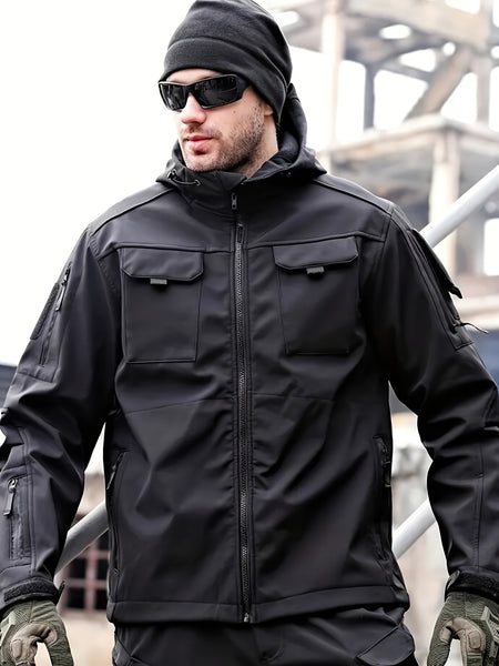 Spring Fall Men'S Jacket Fleece Jacket Outerwear, 100% Polyester, Classic Design, Windproof Warm Comfortable, Suitable for Outdoor Sports, Hiking, Camping, And