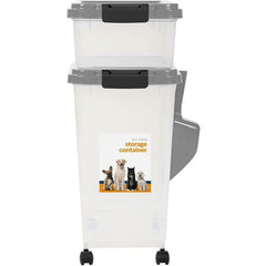 Prime Paws 3-Piece Pet Food Storage Container – Airtight Pet Food Container with Plastic Measuring Scoop, Dry Food Dispenser for Pets, Dogs, Cats, and Animals