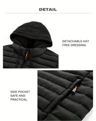 Lightweight Warm Hooded Jacket - Windproof, Ultra-Warm Padding, Quilted Design, Practical Storage Pockets, Suitable for Winter Daily Wear and Outdoor Occasions, Nylon Fabric, Zip Closure, Regular Fit, Winter Coat | Hooded Jacket |