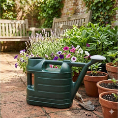 6.5L Green Large Garden Watering Can with Removable Sprinkler Rose Ergonomic Dual-Handle Design for Indoor & Outdoor Plants | UV-Protected Shatterproof Plastic