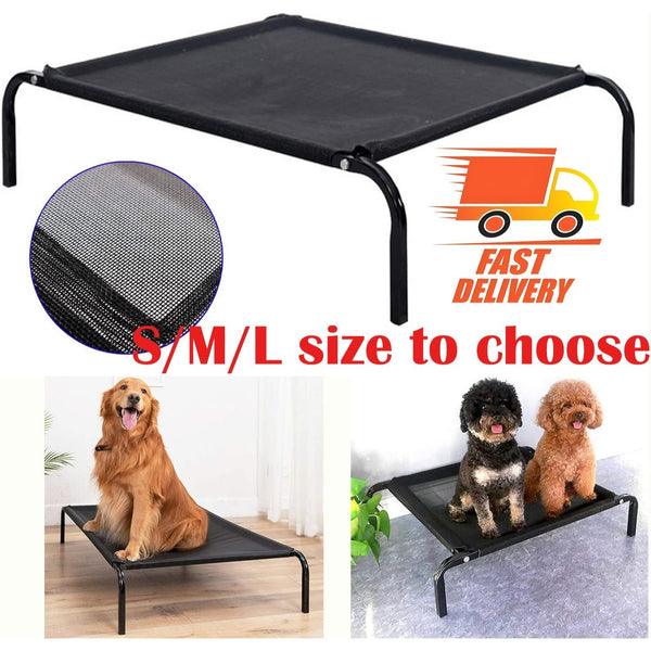Metal Frame Elevated Dog Bed Portable Raised Pet Cot with Washable Mesh No-Slip Rubber Feet for Indoor & Outdoor Use, Small/Medium/Large to choose