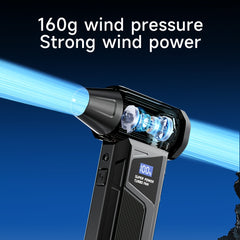 This Powerful Turbo Fan Features A Smart Display, 4 Speed Settings, 5 Nozzles, And A High-capacity Battery; It'S An Ideal Portable Cleaning Tool For Cleaning Computers, Keyboards, Cars, And Outdoor Spaces; And Also A Perfect Holiday Gift.