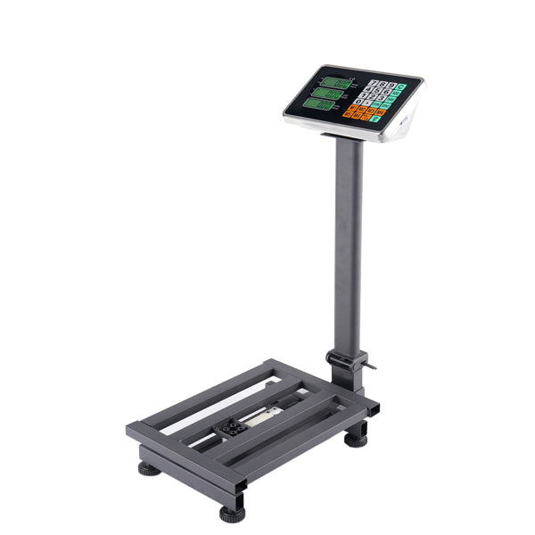 100kg deep gray high-precision electronic platform scale, iron material platform scale, 30 * 40cm tabletop, 50g division value, storage of 5 unit prices and 99 accumulations, supermarket and vegetable market logistics weighing, commercial scale.